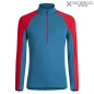 Preview: Montura Run Soft Zip Maglia Herren - dunkelpetrol/rot