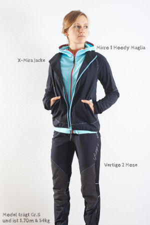 Preview: Montura X-Mira Jacket Women - schwarz/eisblau