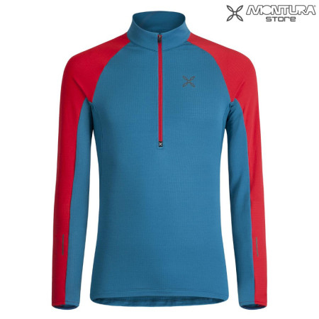 Montura Run Soft Zip Maglia Herren - dunkelpetrol/rot