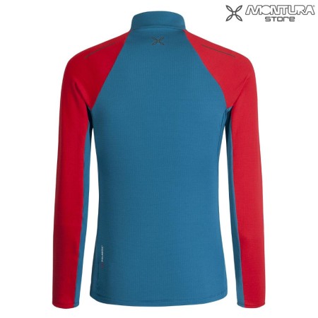 Preview: Montura Run Soft Zip Maglia Herren - dunkelpetrol/rot