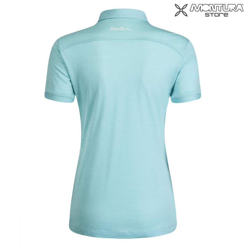 Montura Merino Polo Damen - eisblau