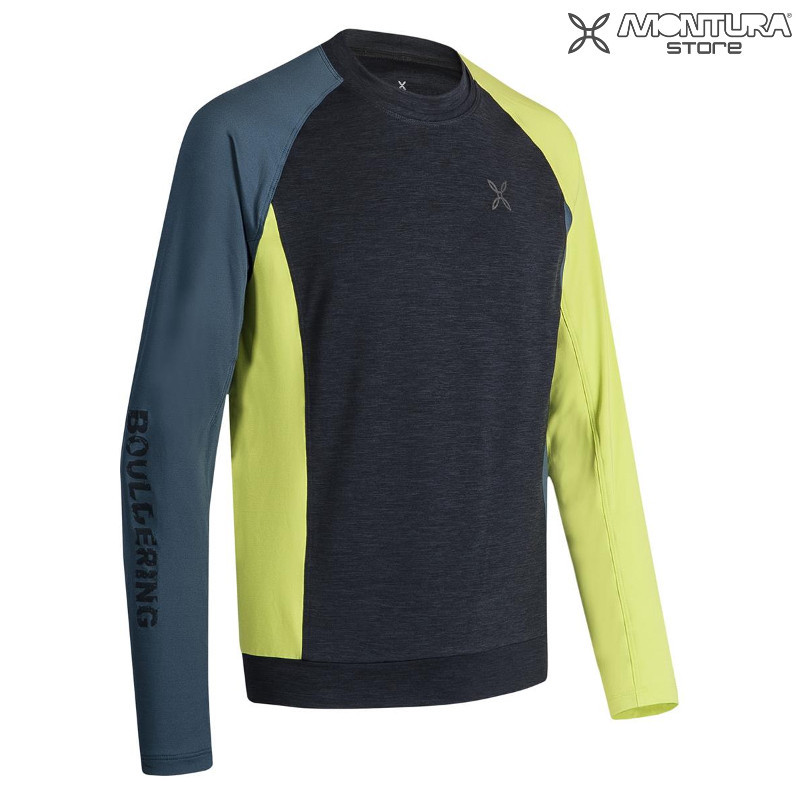 Montura Bouldering Color Maglia Herren - jeansblau/gelbgrün