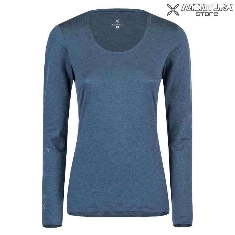 Montura Merino Bloom Maglia Damen - jeansblau