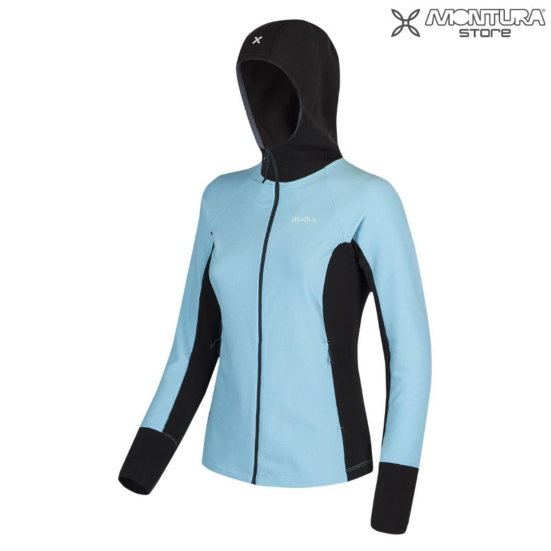 Montura Stretch Mix Hoody Maglia Damen - eisblau